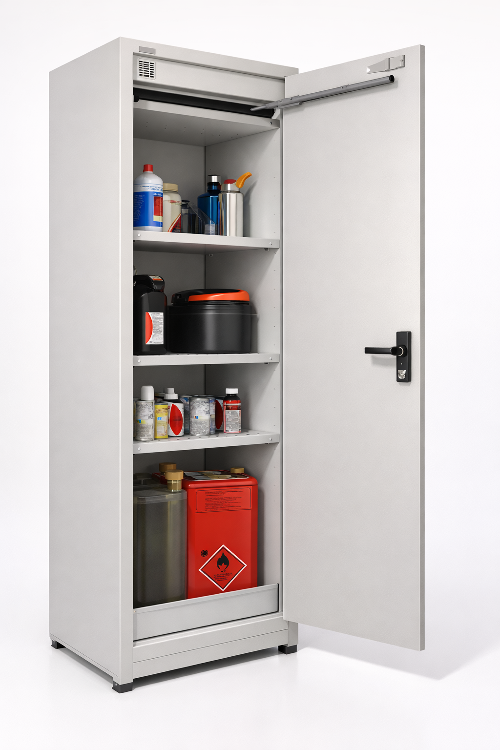 HTG fire-resistant chemical cabinets — Fire-resistant models for laboratories, industry, research support spaces and facilities that require controlled storage of sensitive materials.