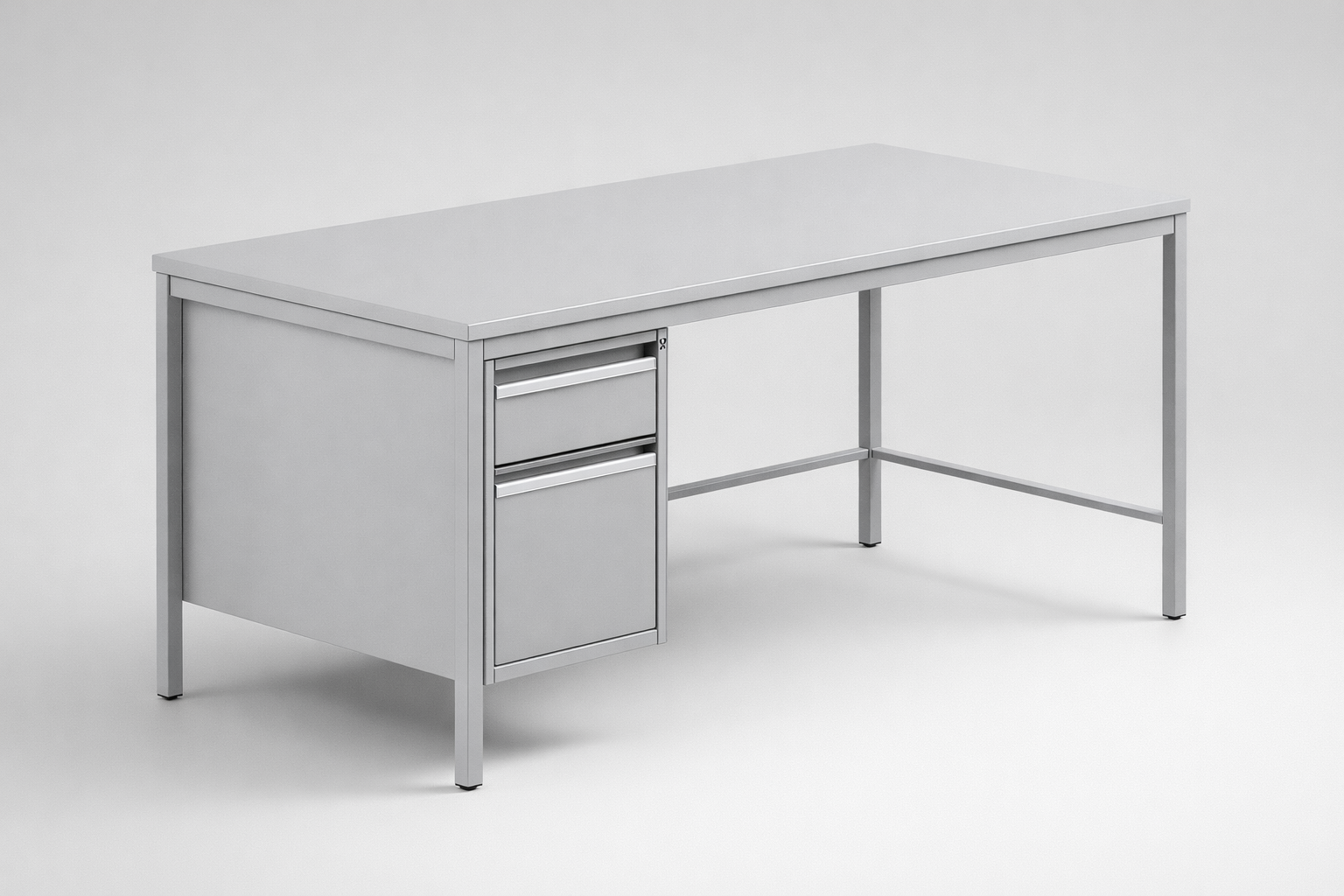 Metal desk Bim 022 st - combining the main worktop with enclosed storage for