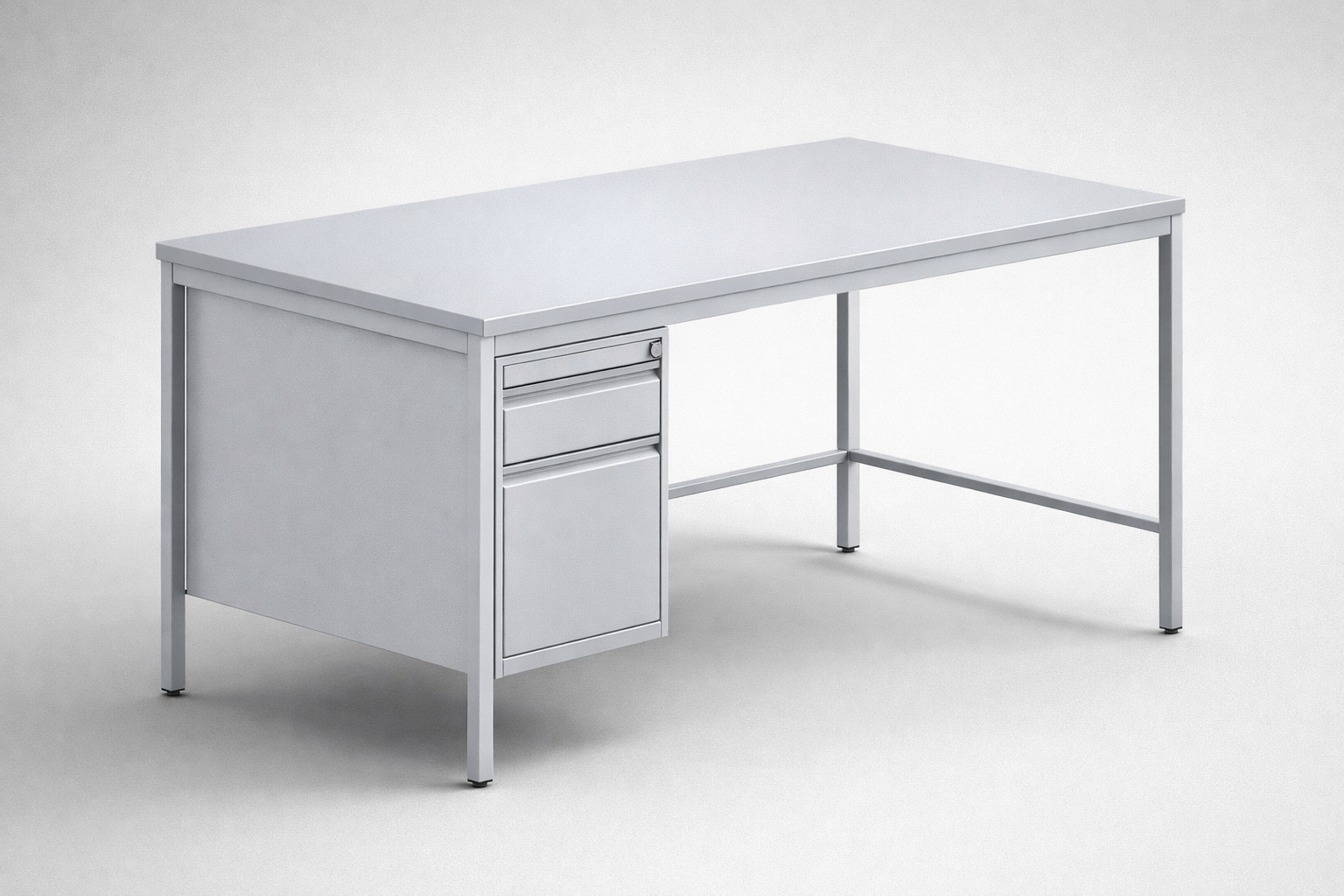 Metal desk Bim 032 st - combining the main worktop with enclosed storage for
