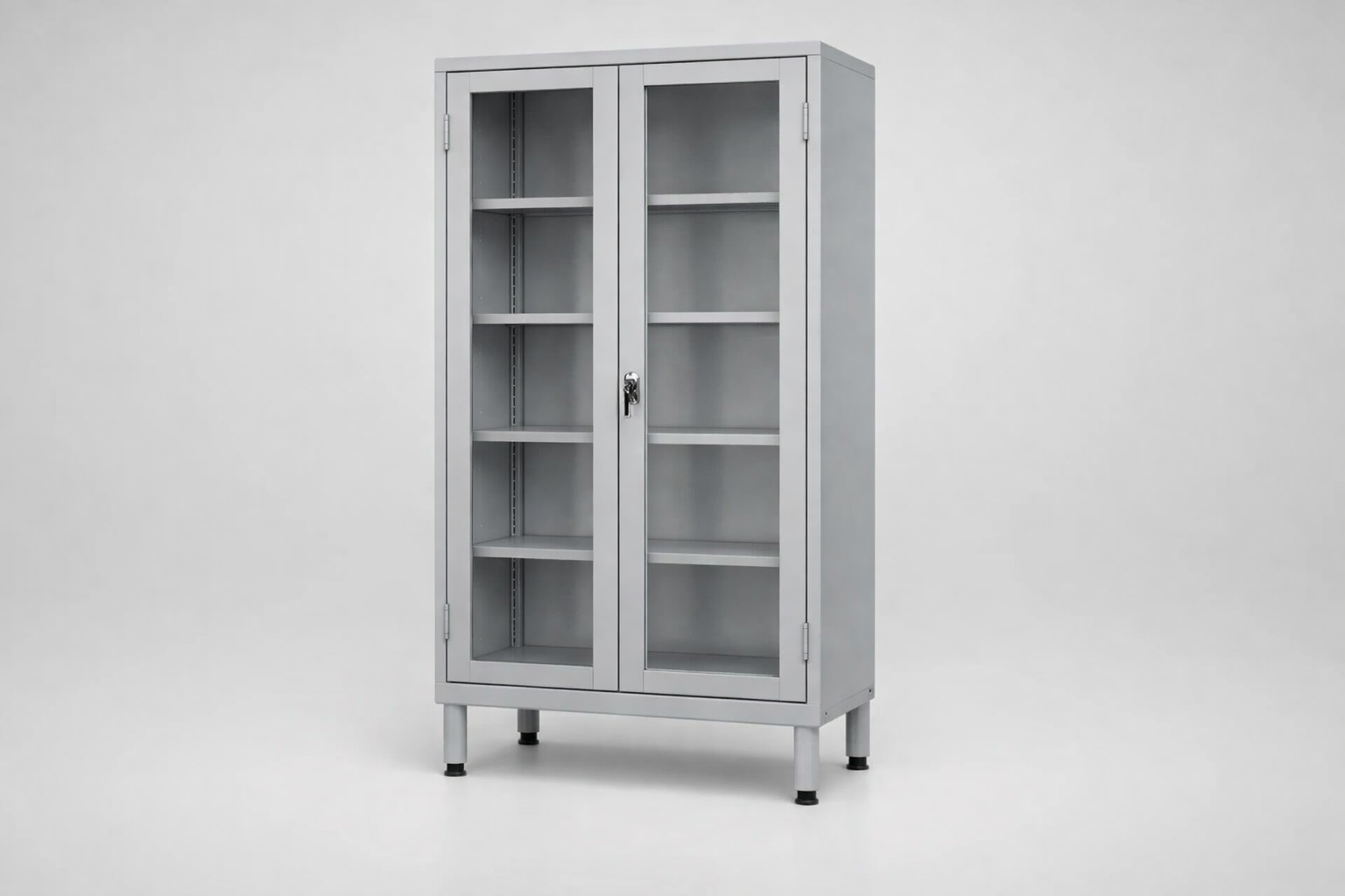 Cabinet with plexiglass doors MSum 421 – with legs - visual control of compartment contents while keeping