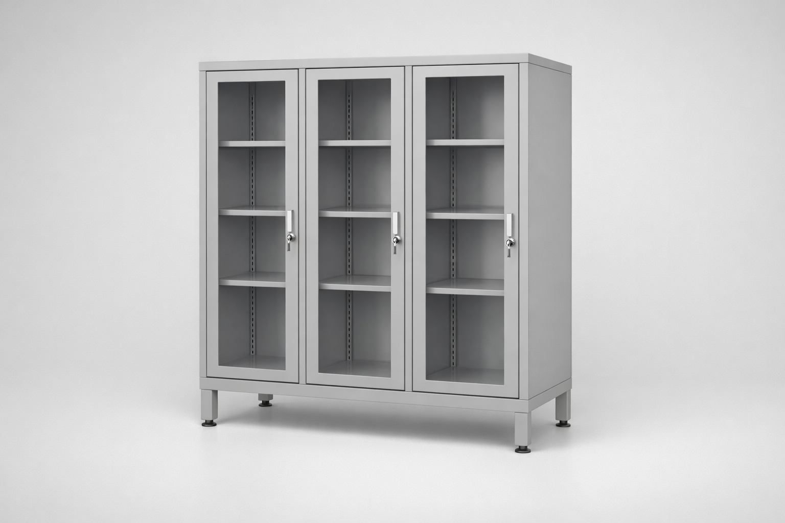 Cabinet with plexiglass doors MSum 431 – with legs - visual control of compartment contents while keeping
