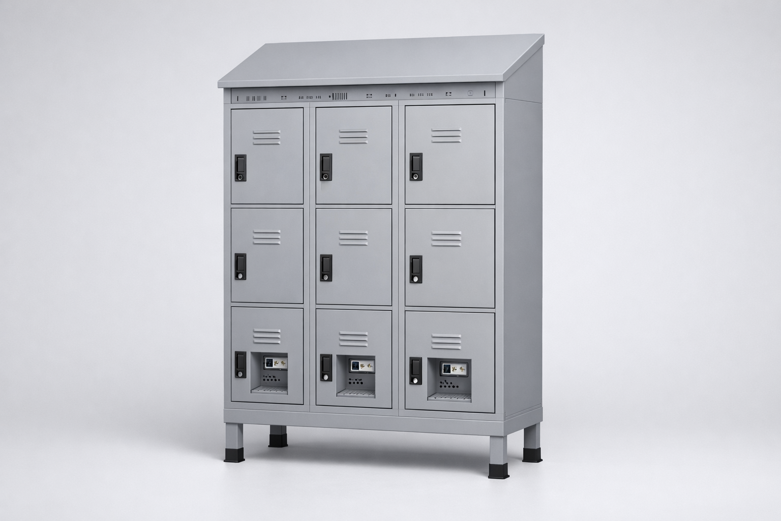 MSUV locker MSus 333v – with legs, z daszkiem - combining personal or garment storage with controlled