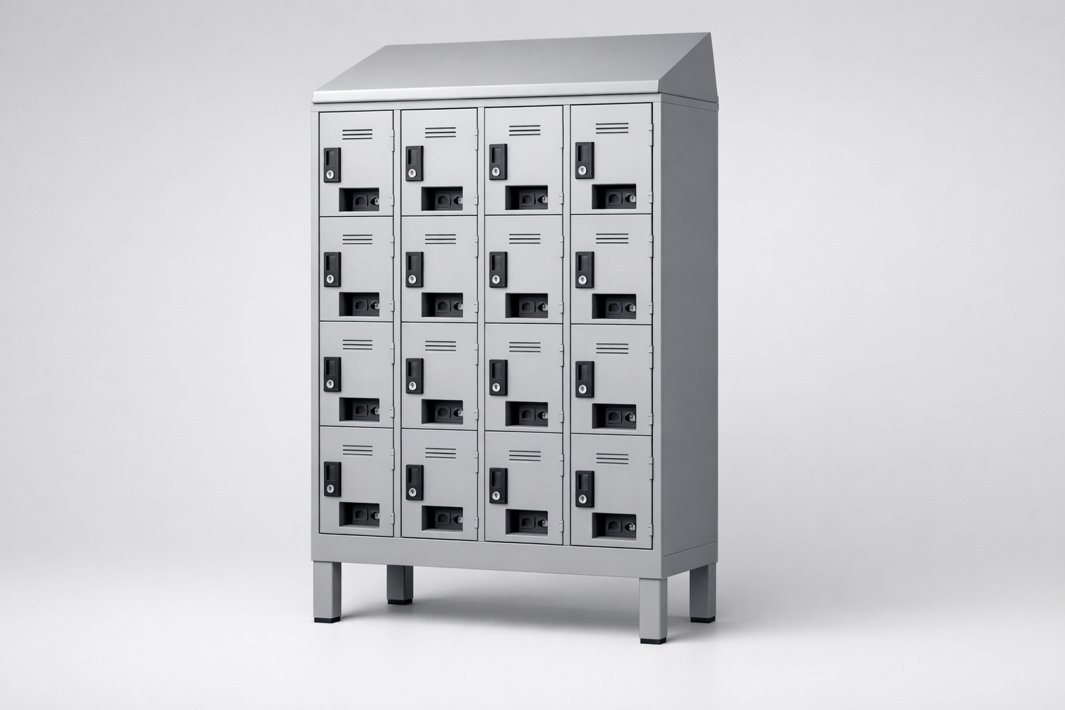 MSUV locker MSus 345v – with legs, z daszkiem - combining personal or garment storage with controlled