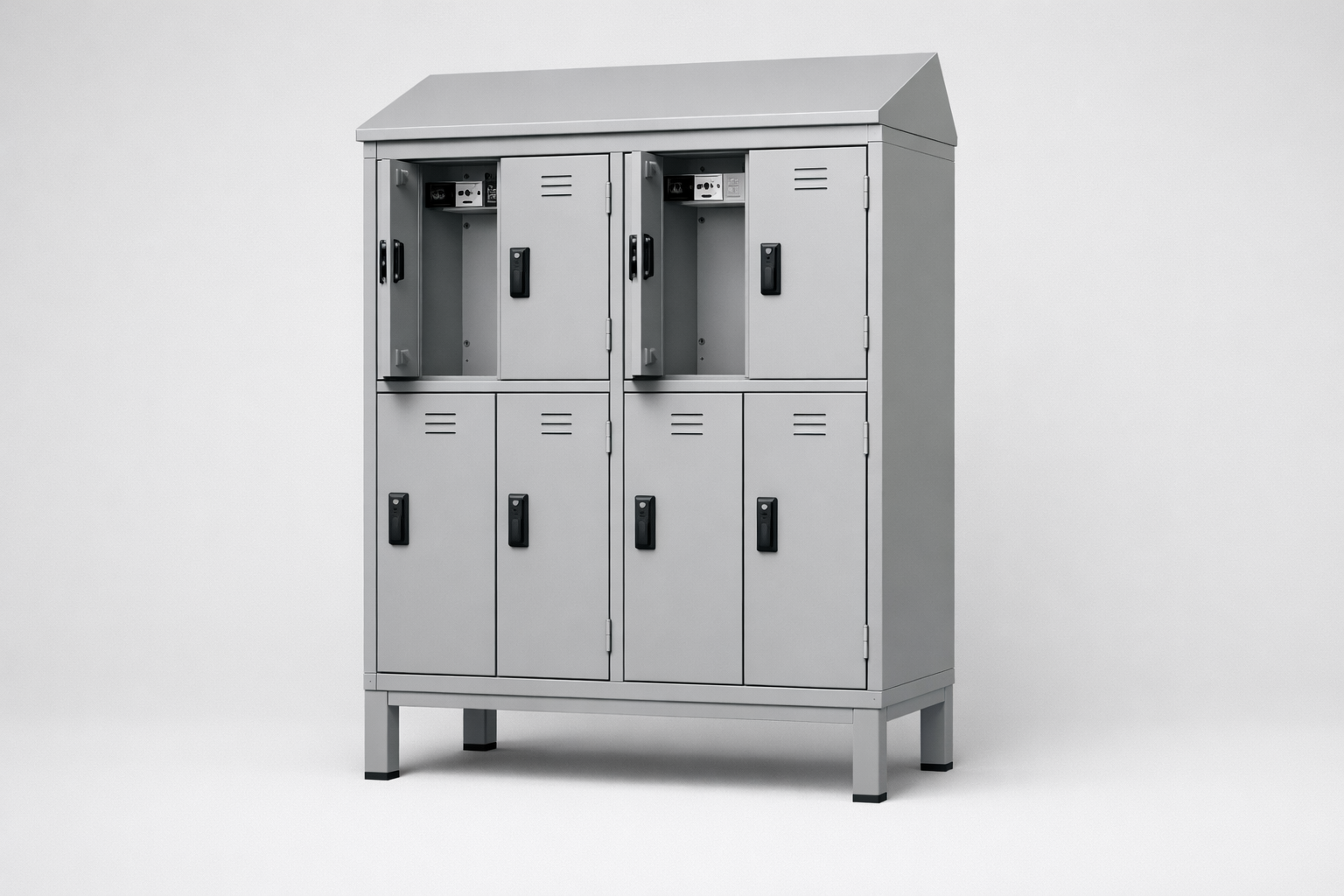 MSUV locker MSus 432v – with legs, z daszkiem - combining personal or garment storage with controlled