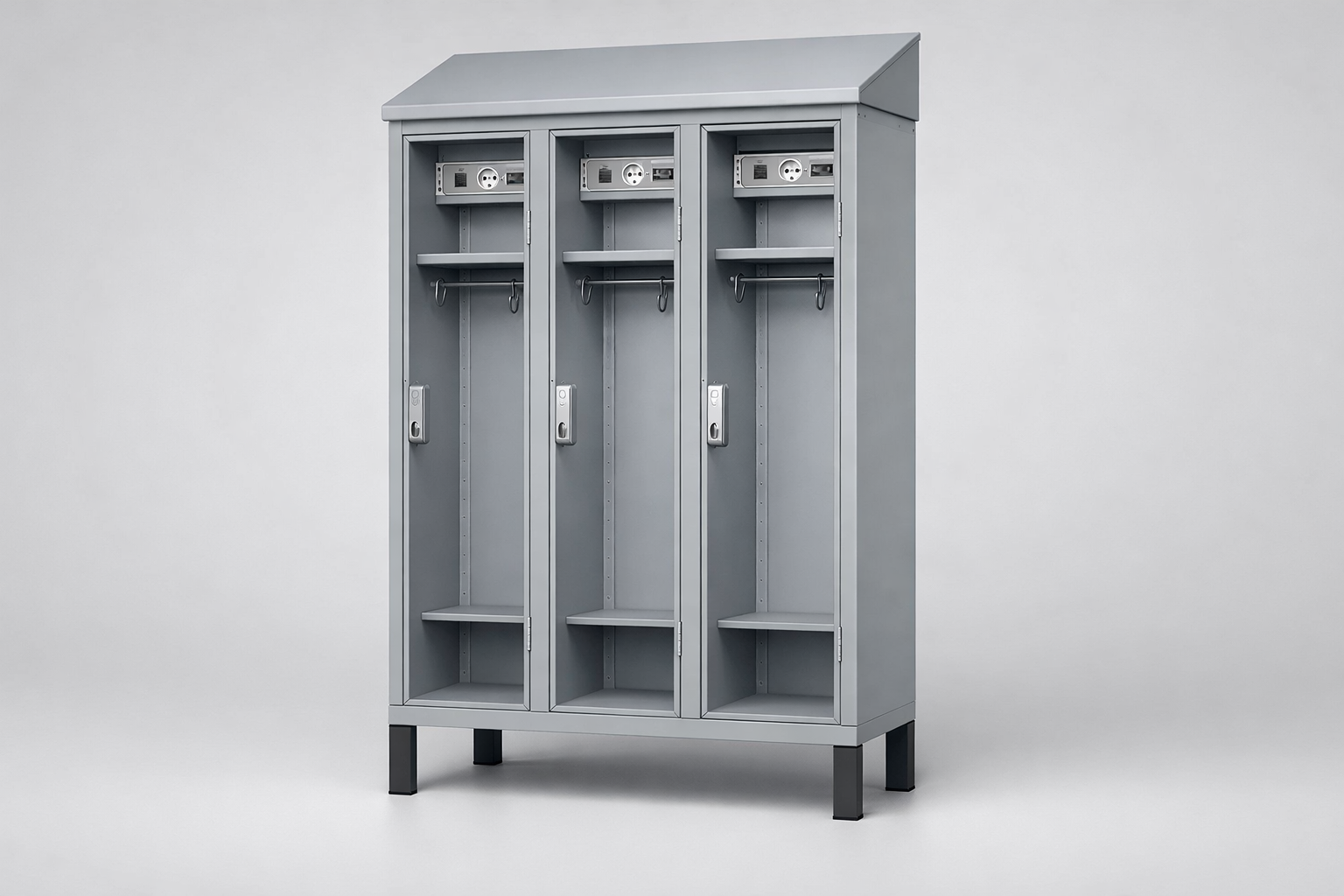 MSUV locker MSus 413v – with legs, z daszkiem - combining personal or garment storage with controlled
