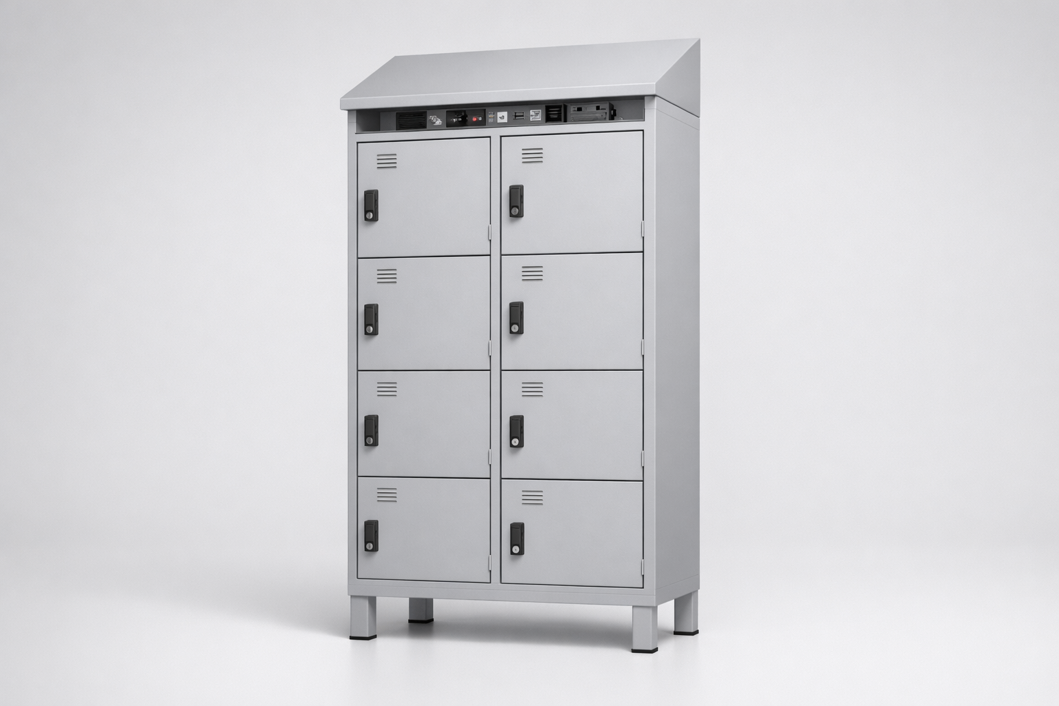 MSUV locker MSus 424v – with legs, z daszkiem - combining personal or garment storage with controlled