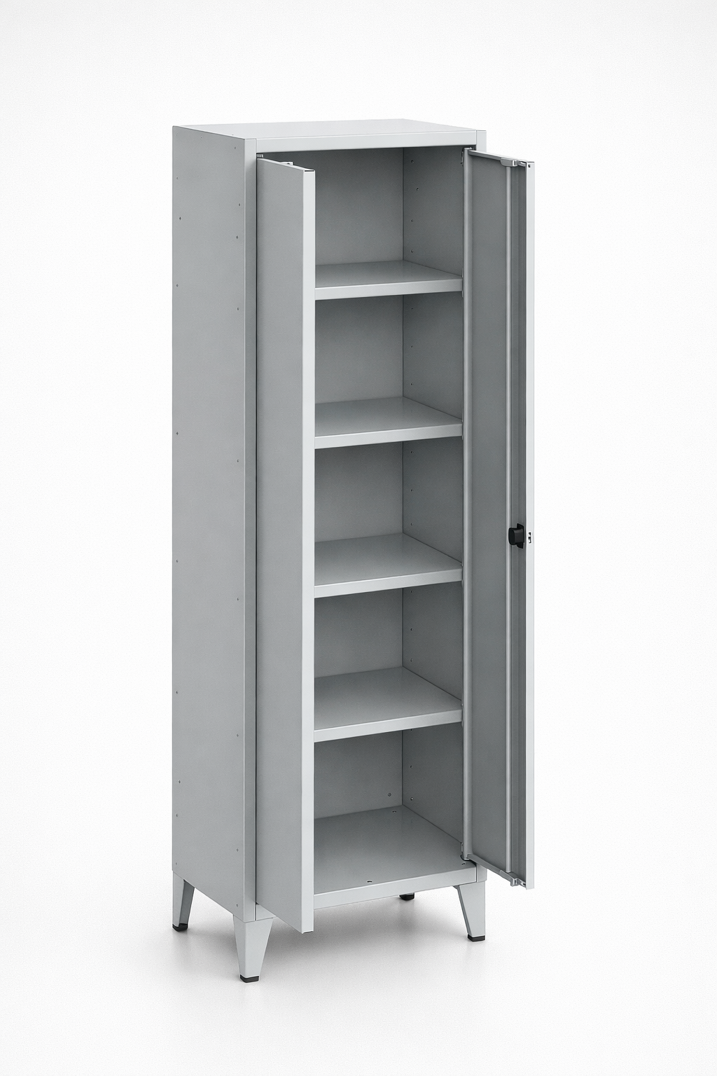 Janitorial cabinet MSU 60 – with legs - orderly storage of cleaning supplies and support