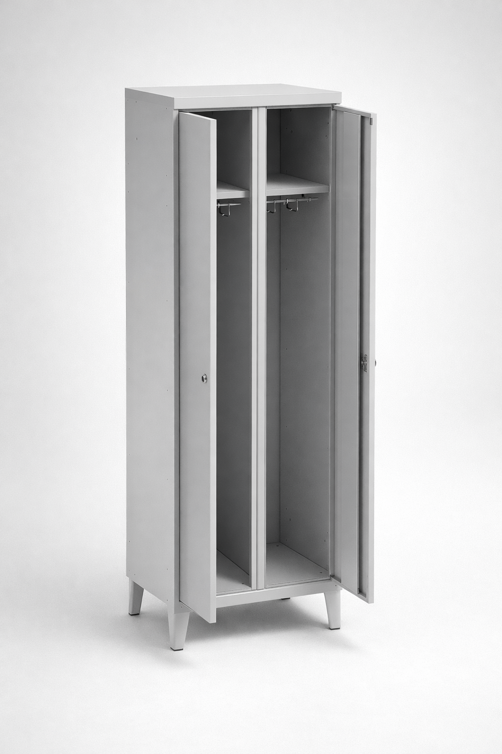 Janitorial cabinet MSU 63 – with legs - orderly storage of cleaning supplies and support
