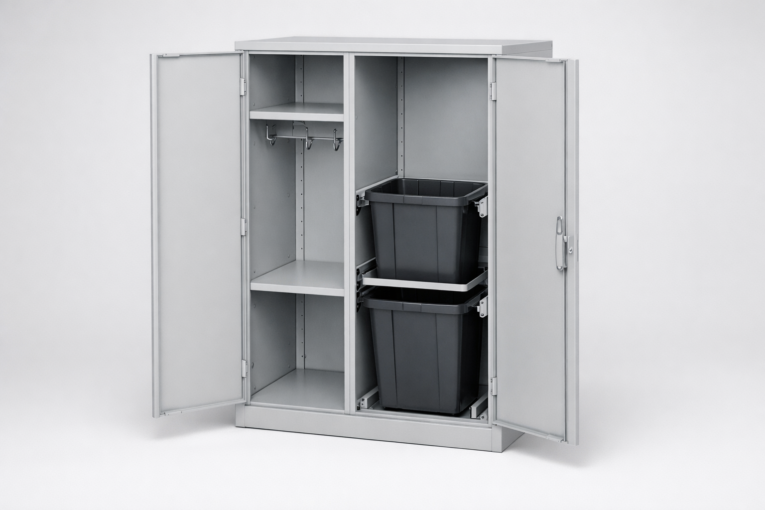 Janitorial cabinet MPO 02k - orderly storage of cleaning supplies and support