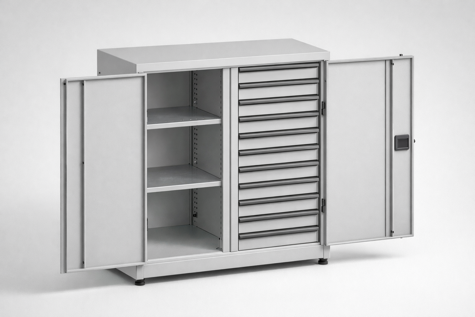 Workshop cabinet MSW110/5-15 - organised tools, components and service equipment