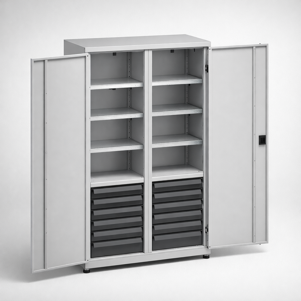 Workshop cabinet MSW212/5-30 - organised tools, components and service equipment