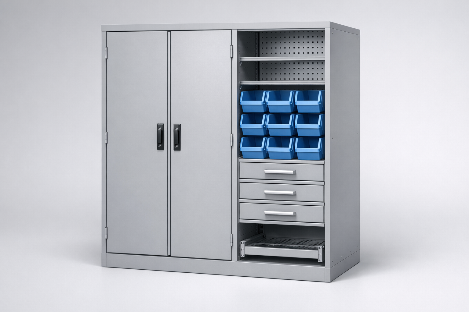 Workshop cabinet Pojemnik warsztatowy S3/h63 - WYSOKI - organised tools, components and service equipment