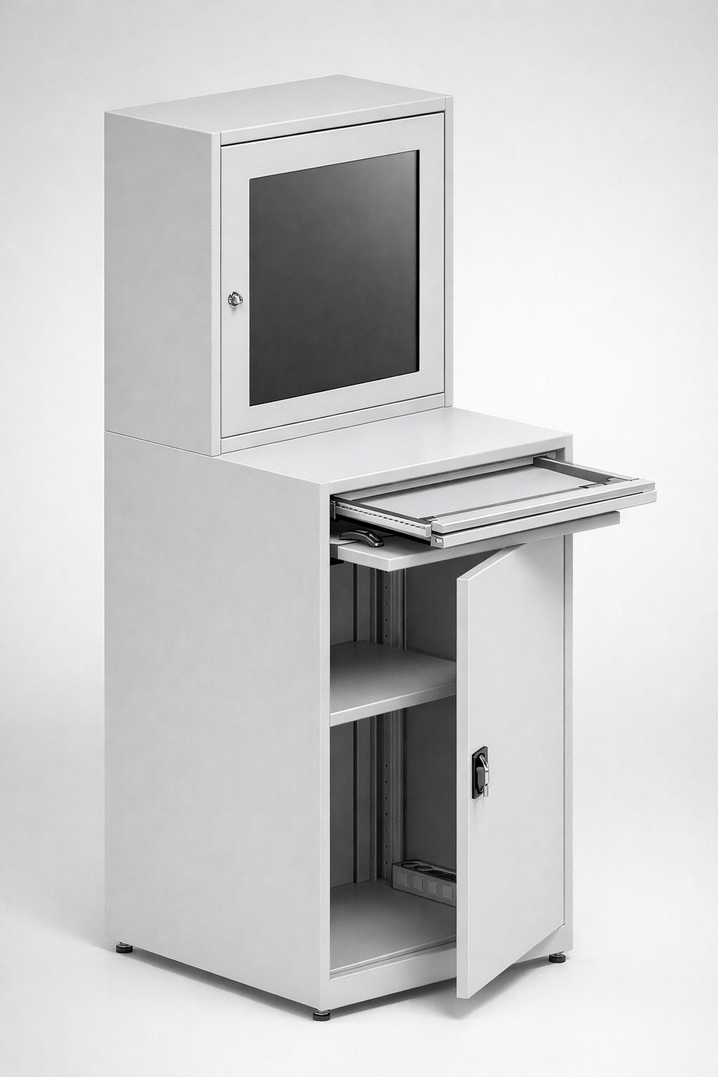 Industrial computer cabinets — Models intended to shield and organise control equipment, terminals and computers working outside the standard office environment.