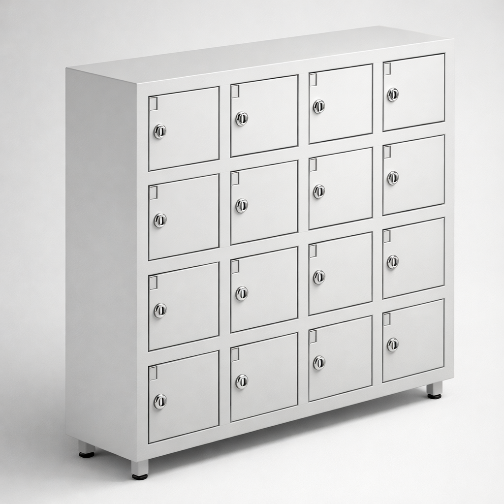 Mobile phone storage cabinet WSS 20 - controlled deposit of mobile devices in shared